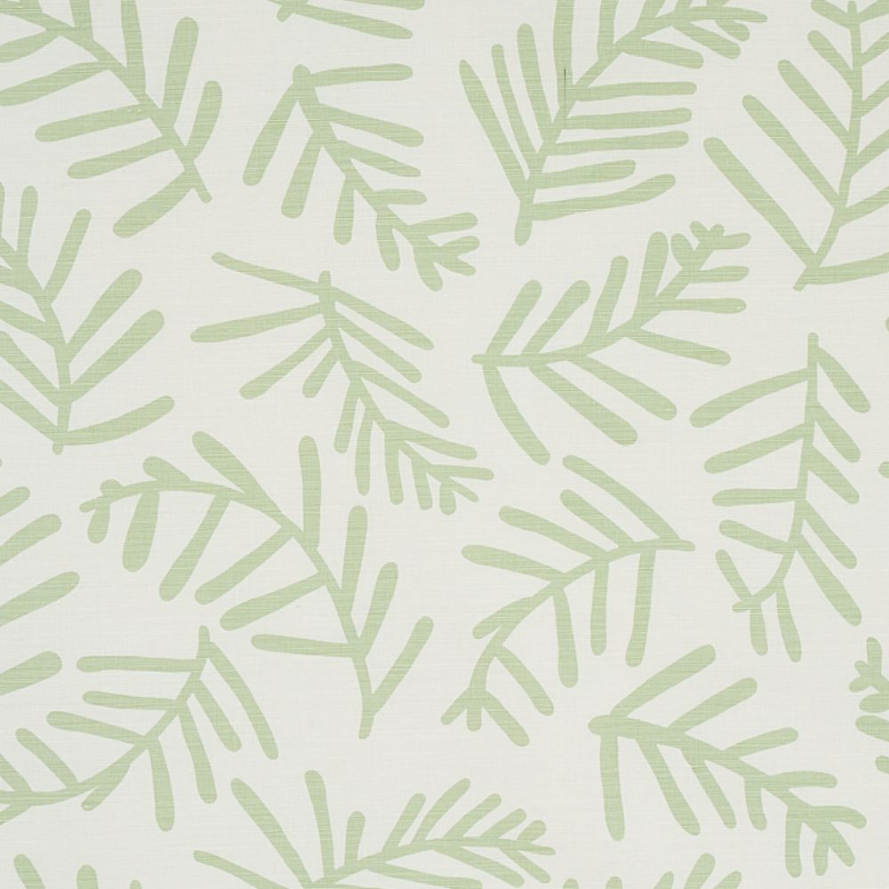 Schumacher 179910 Tiah Cove Fabrics in Sage Leaf