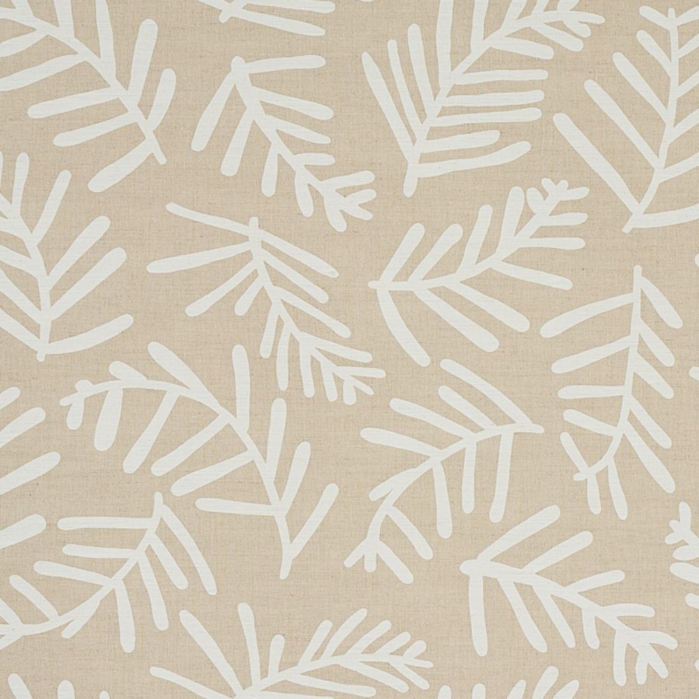 Schumacher 179912 Tiah Cove Fabrics in Ivory On Natural