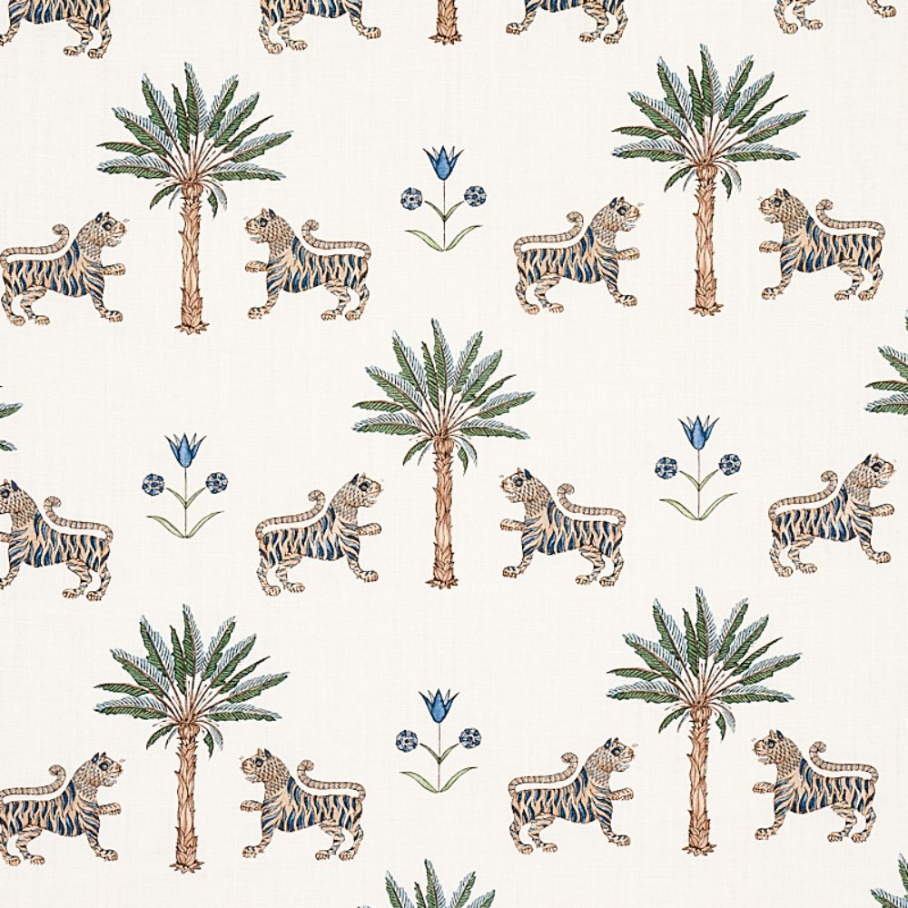 Schumacher 179931 Tiger Palm Fabrics in Delft