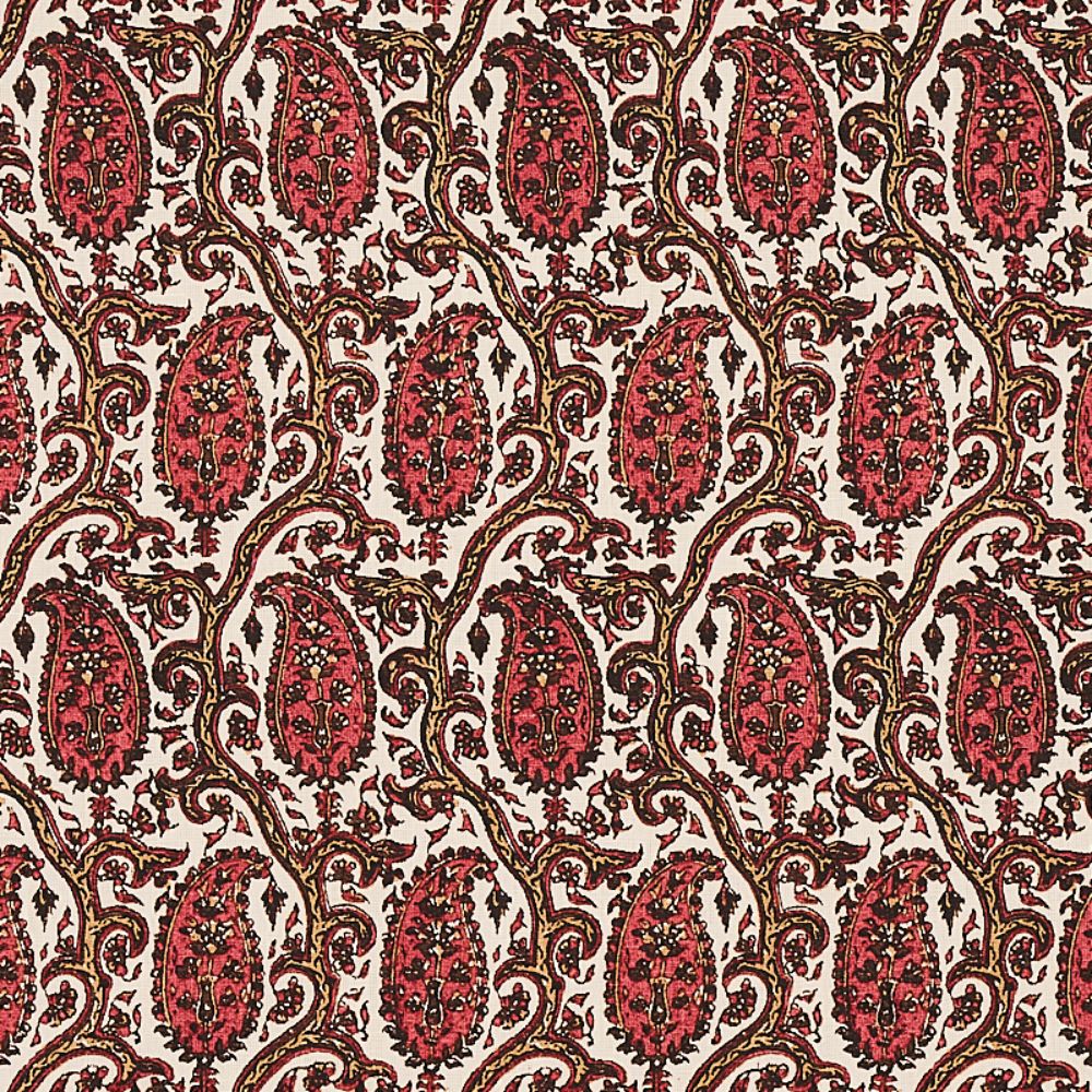 Schumacher 179960 Daria Paisley Fabrics in Maroon