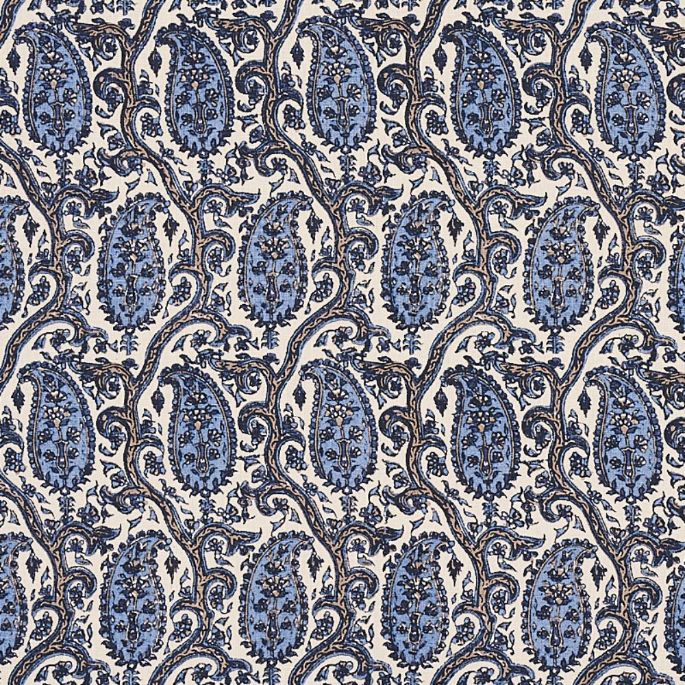 Schumacher 179961 Daria Paisley Fabrics in Indigo