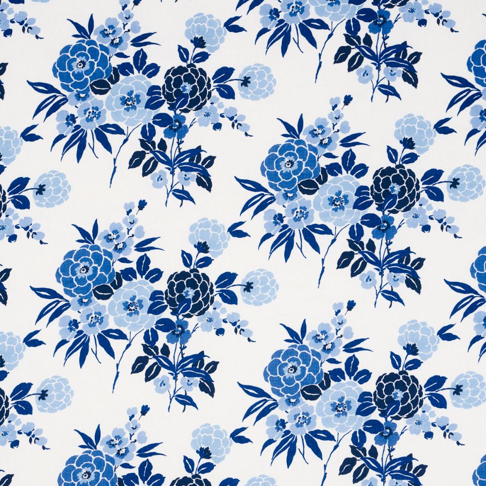 Schumacher 180020 Valentina Floral in Fabrics in Blue