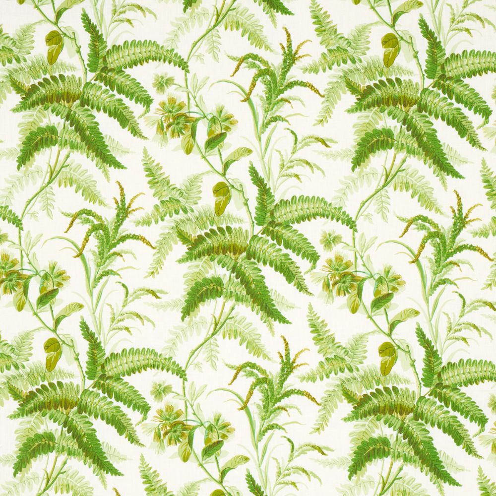 Schumacher 180100 Myers Fern Linen Fabrics in Tropical