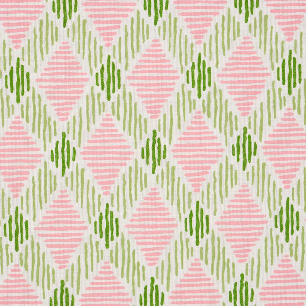 Schumacher 180232 Dexter Indoor/Outdoor Fabric in Pink & Green