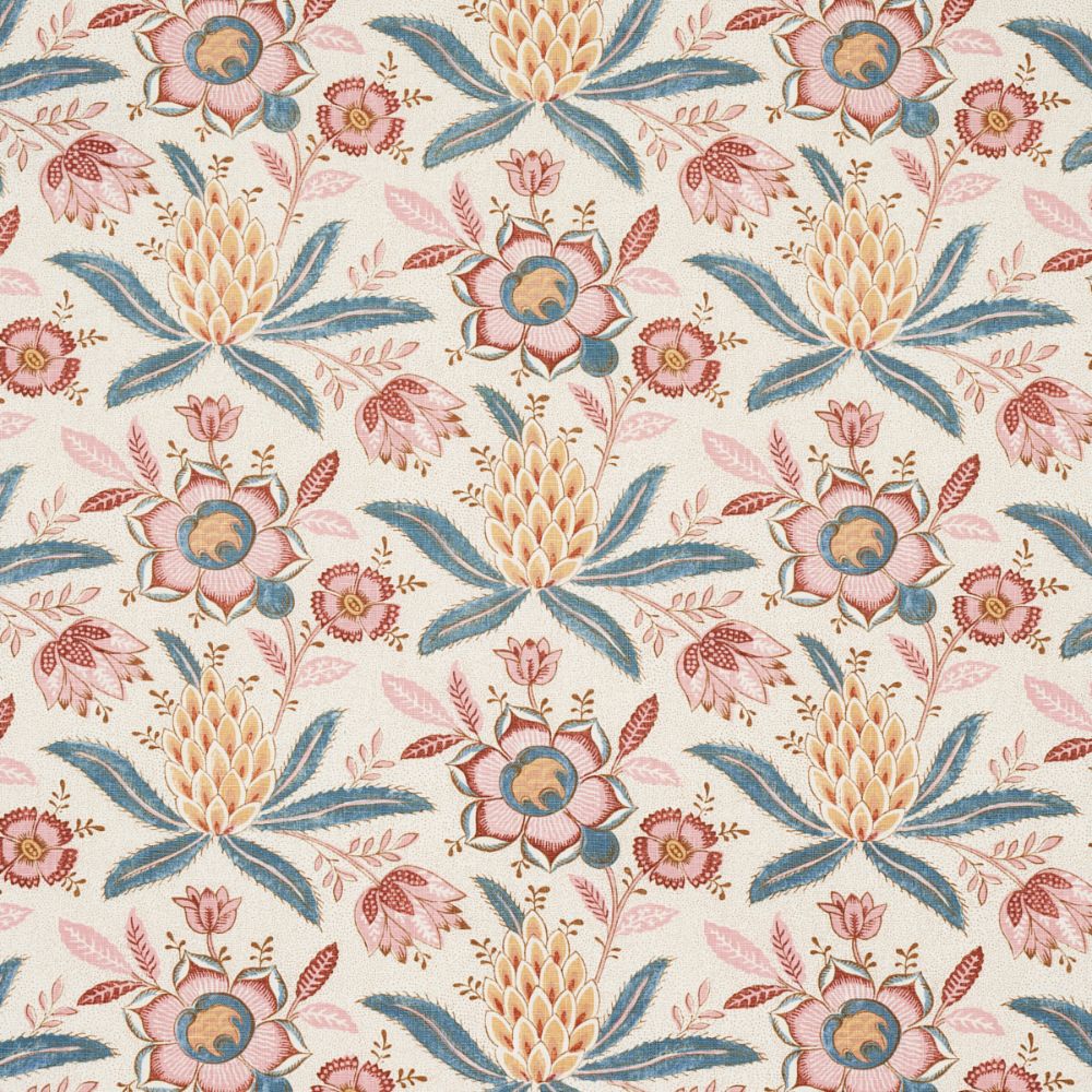 Schumacher 180252 Lafayette Botanical Fabrics in Rosso Antico