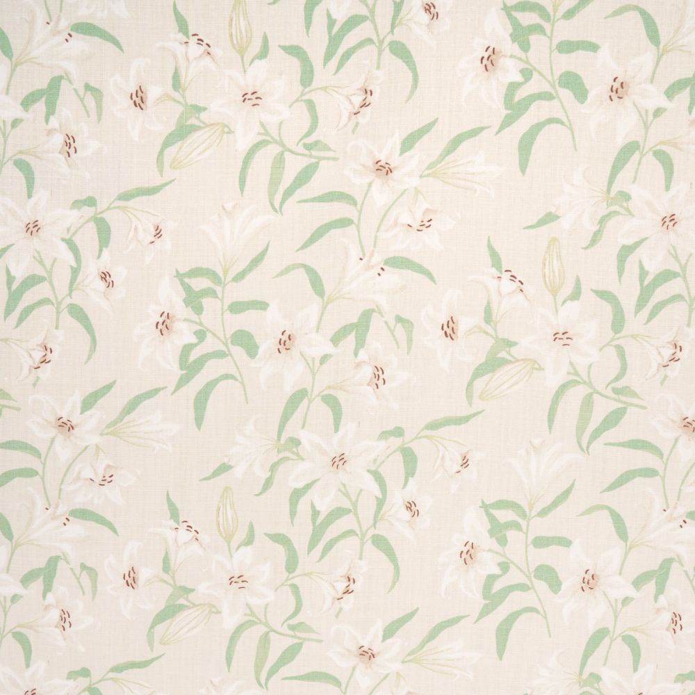 Schumacher 180300 Scattered Lilies Fabrics in Cream