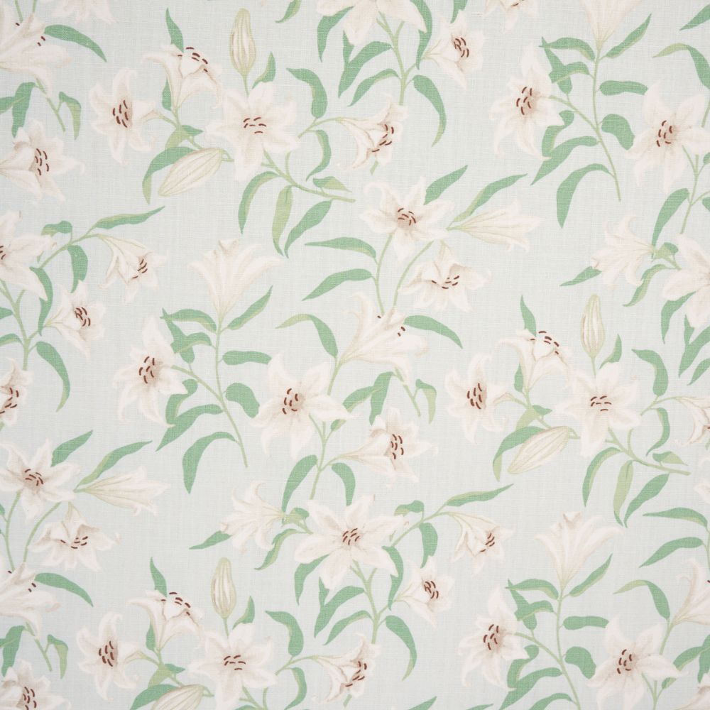 Schumacher 180301 Scattered Lilies Fabrics in Sky
