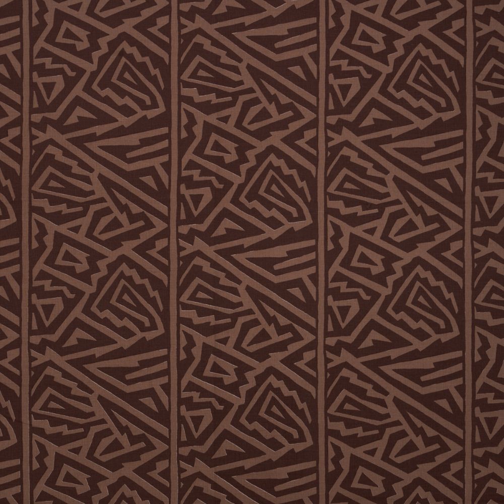 Schumacher 180321 Jagged Maze Fabrics in Brown