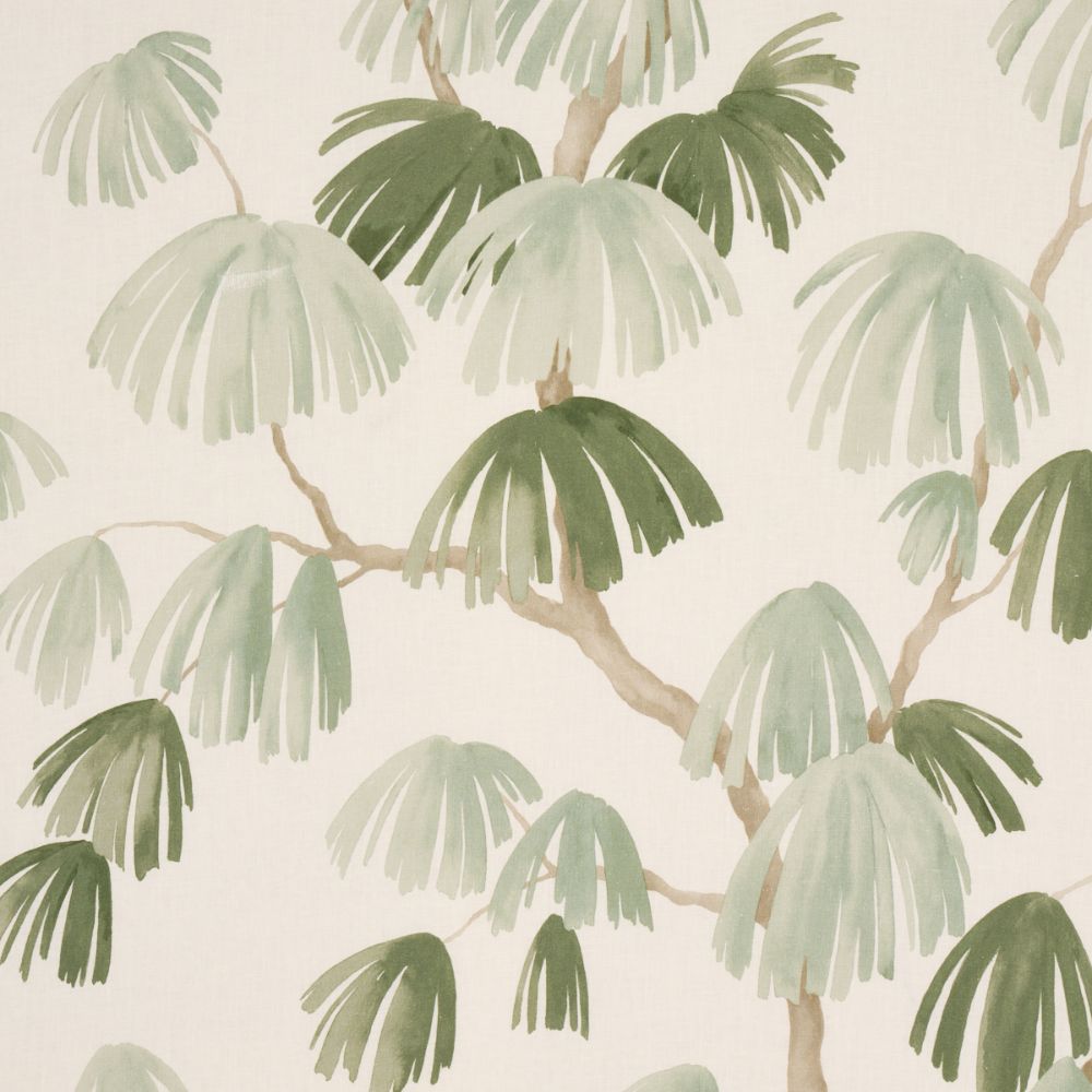 Schumacher 180352 Weeping Pine Fabrics in Sage