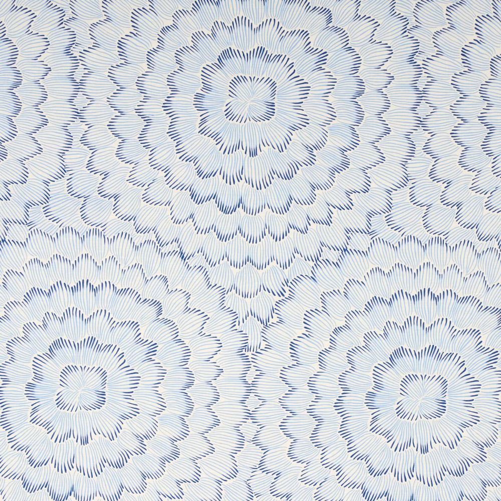 Schumacher 180360 Full Bloom Feather Bloom Fabric in Two Blues