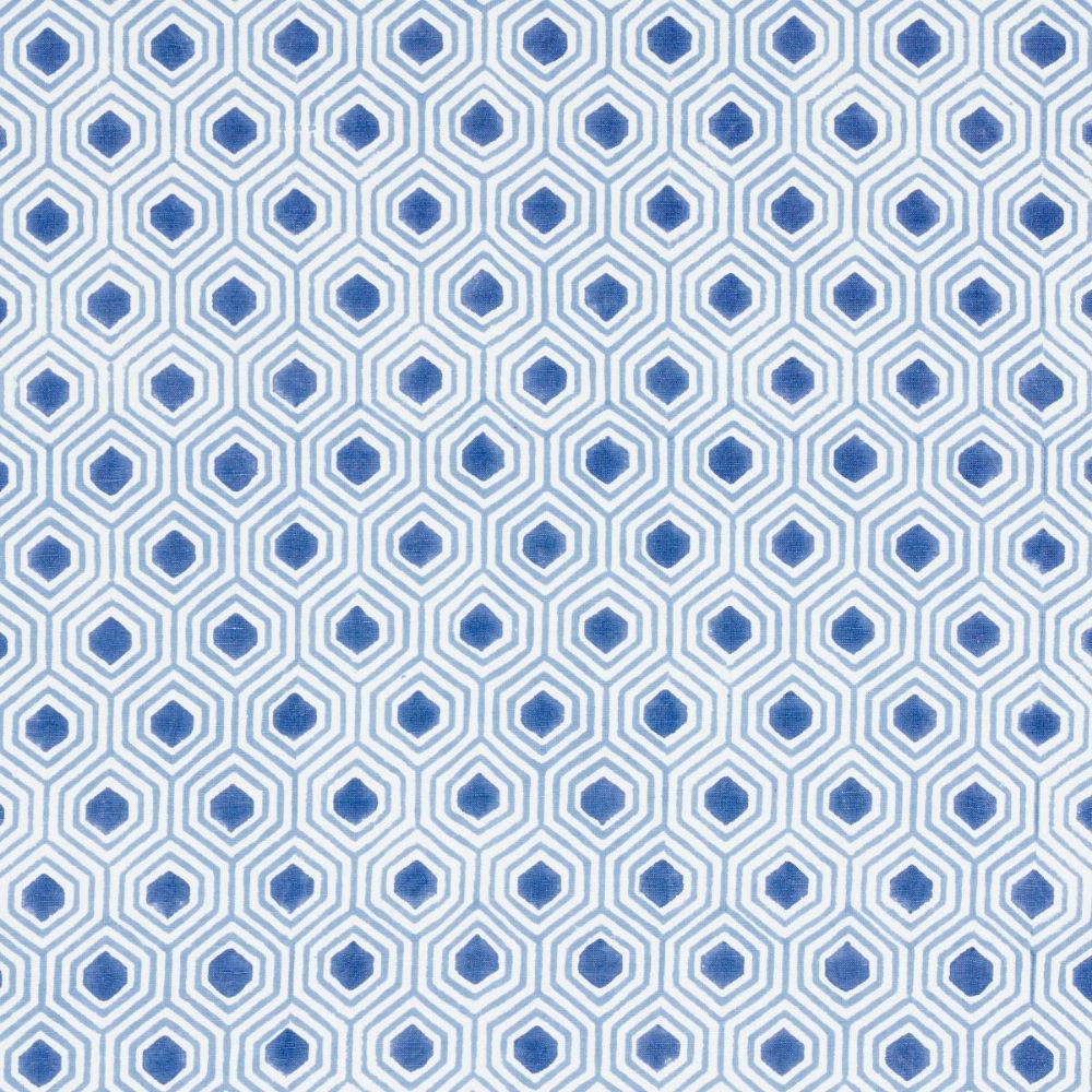 Schumacher 180370 Easy Elements Otis Hand Print Fabric in Blue