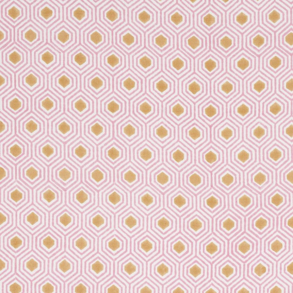 Schumacher 180372 Easy Elements Otis Hand Print Fabric in Pink & Gold
