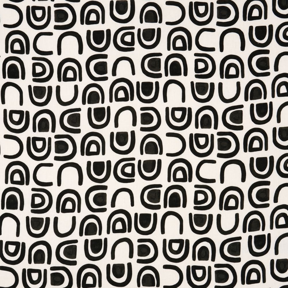 Schumacher 180421 Threshold Printed Linen Fabrics in Carbon