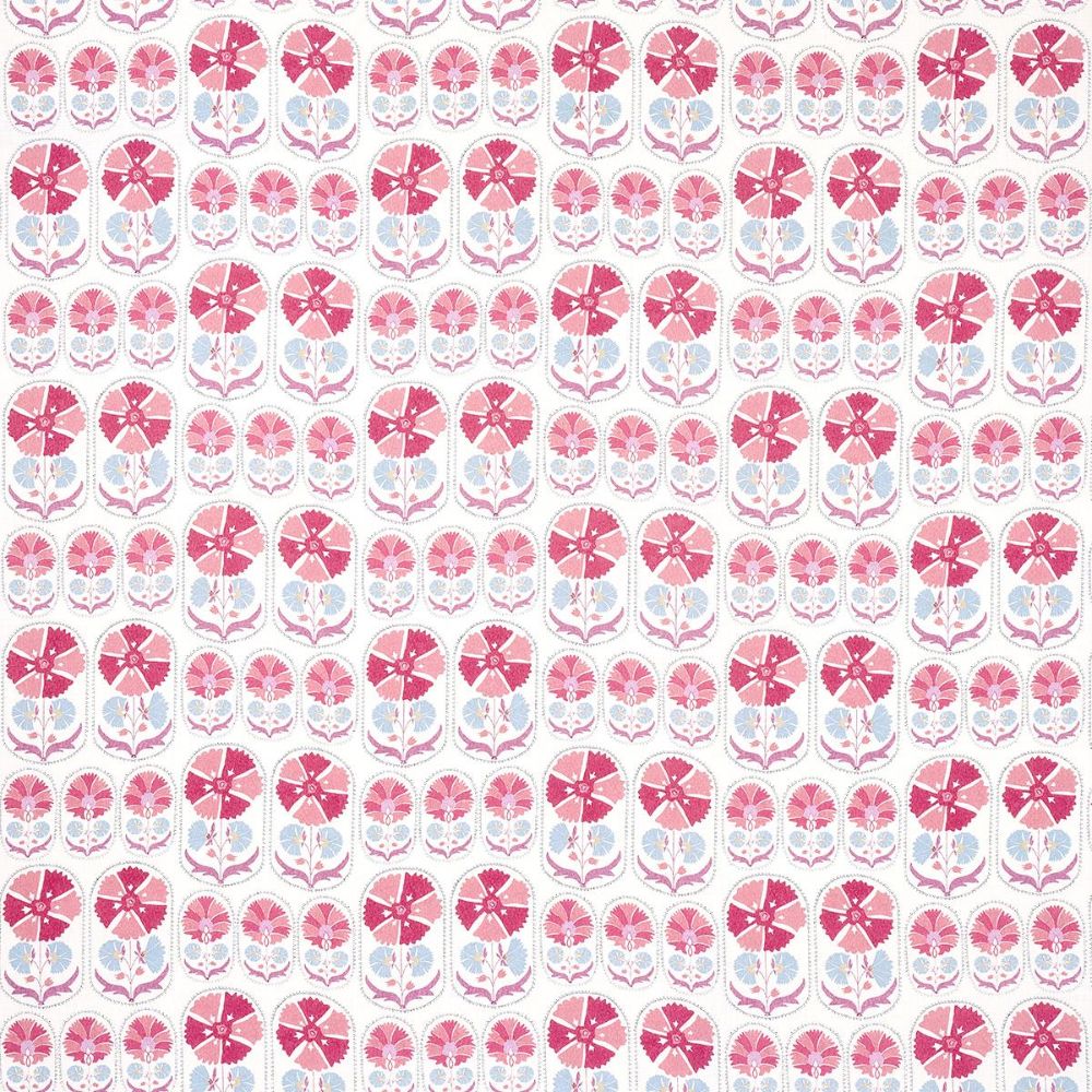 Schumacher 180480 Bohemia Anjuna Floral Linen Print Fabric in Mulberry