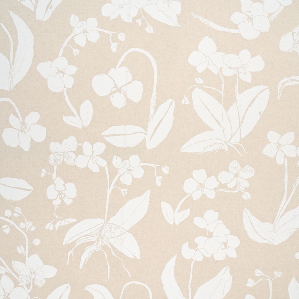 Schumacher 180511 Orchids Have Dreams Fabrics in Light Neutral