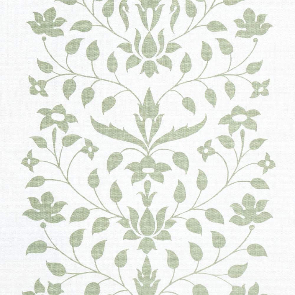 Schumacher 180680 Jaipur Mughal Flower Fabric in Green