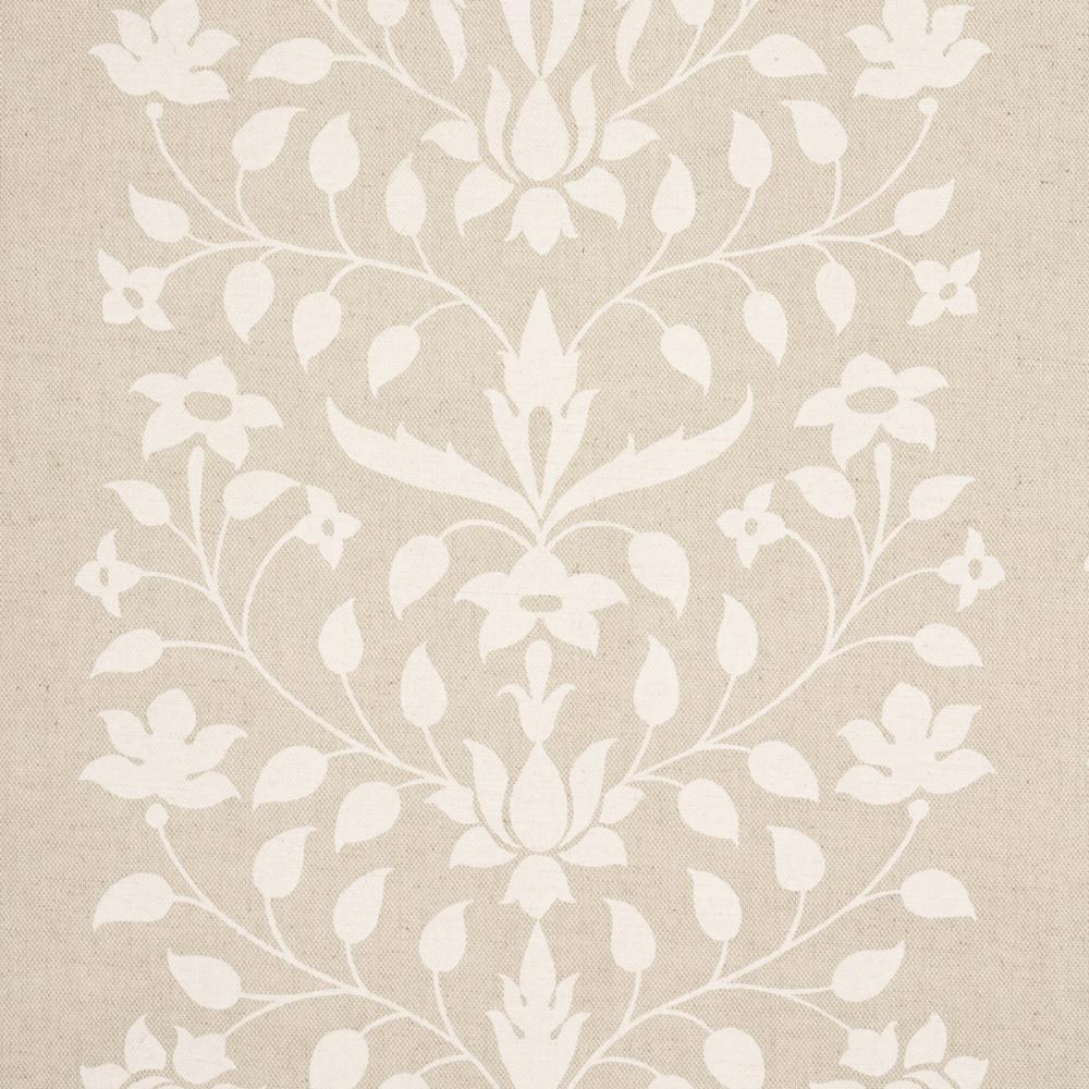 Schumacher 180682 Jaipur Mughal Flower Fabric in Ivory On Natural