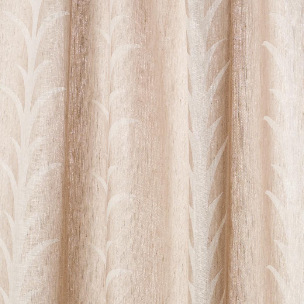 Schumacher 180800 Acanthus Stripe Sheer Fabric in Taupe