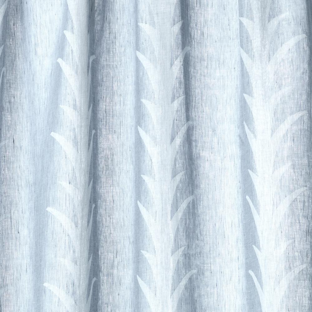 Schumacher 180802 Acanthus Stripe Sheer Fabric in Slate