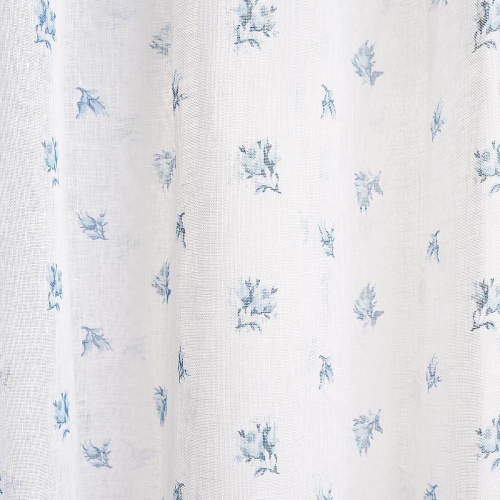 Schumacher 180831 Margie Floral Sheer Fabric in Soft Blue