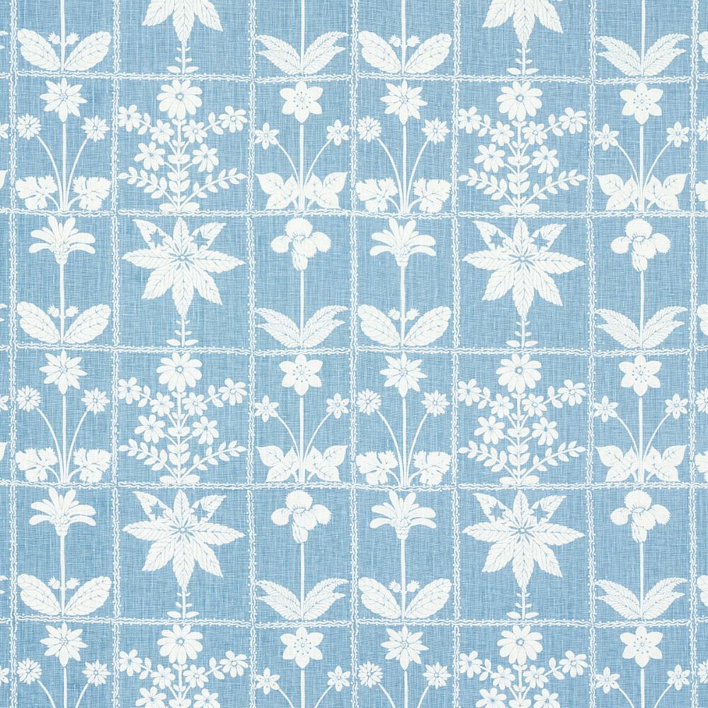 Schumacher 180892 Georgia Wildflowers Fabric in Blue