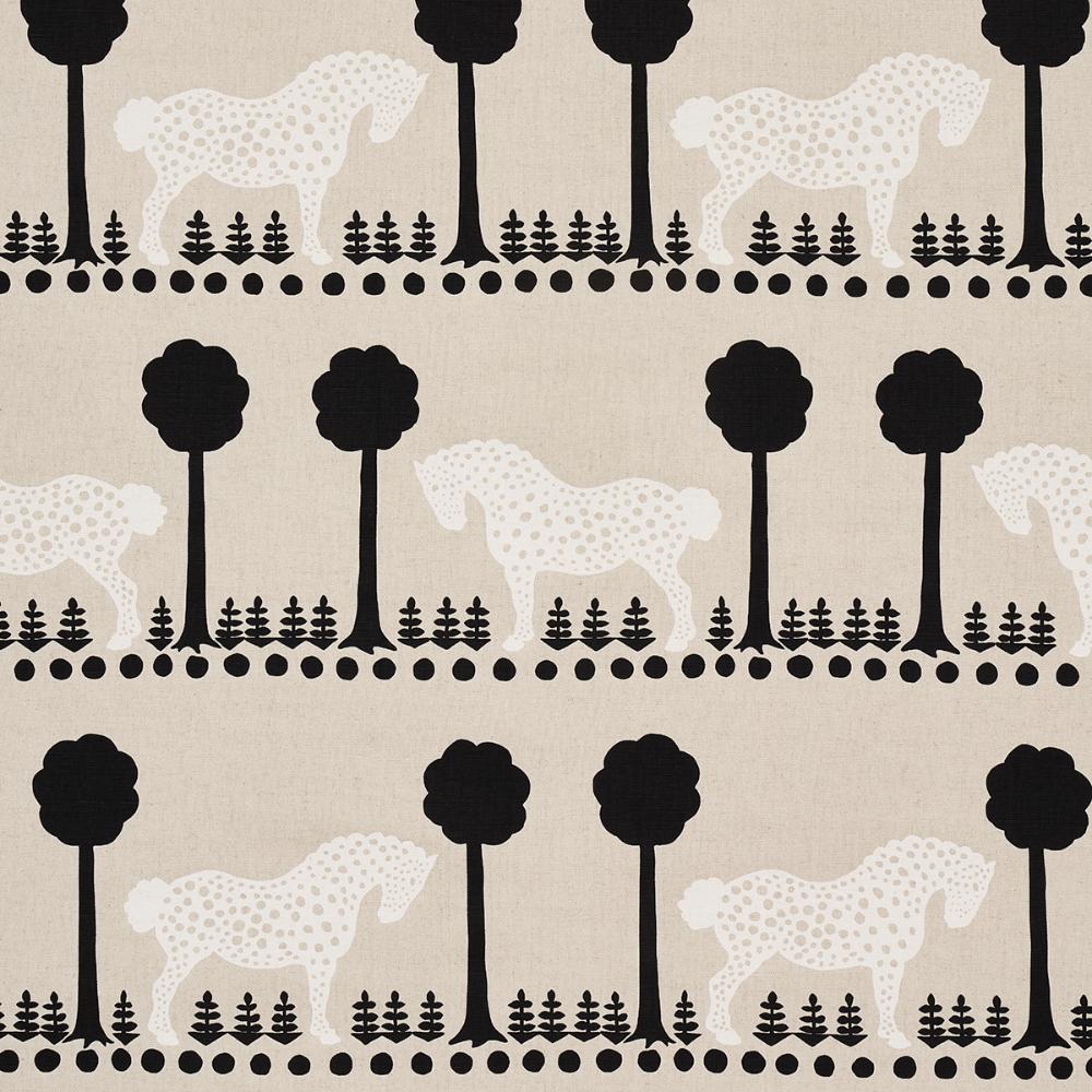 Schumacher 180902 Polka Dot Pony Fabric in Natural