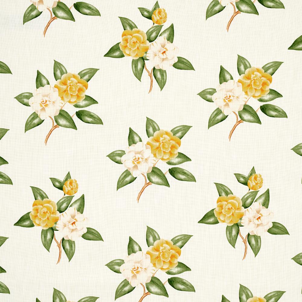 Schumacher 180912 Casablanca Floral Indoor/Outdoor Fabric in Pale Yellow