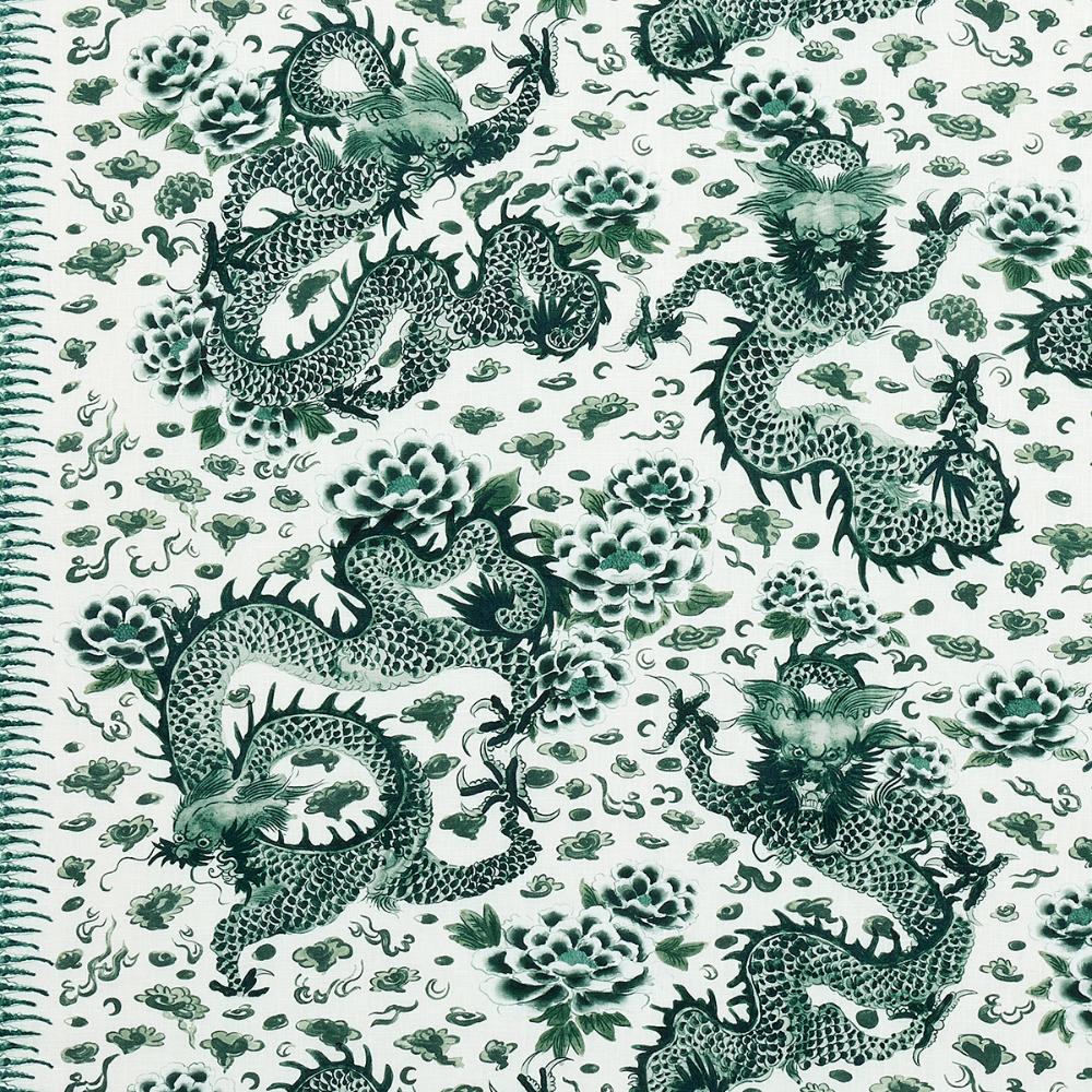 Schumacher 181031 Empress Dragon Fabric in Emerald