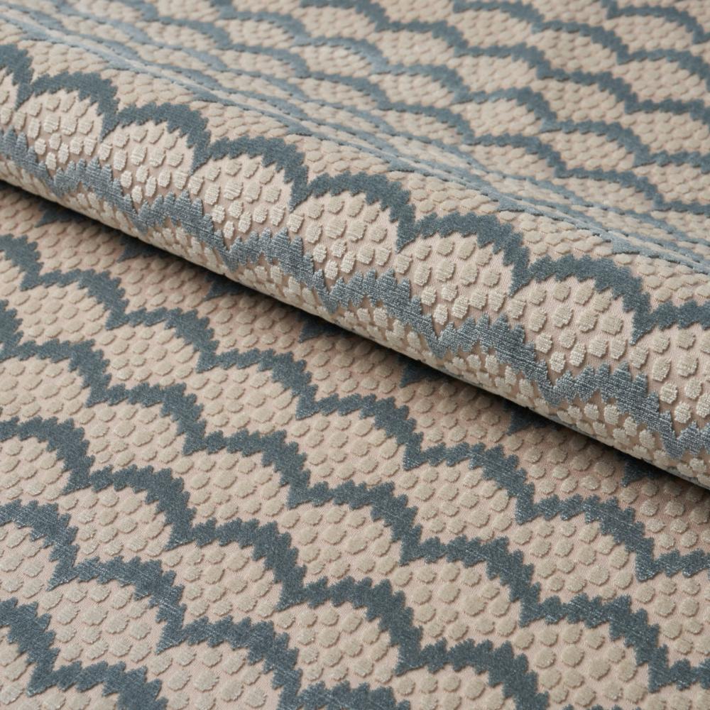 Schumacher 181420 Pollen Cut Velvet Fabric in Soft Jade