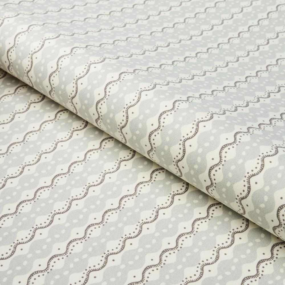 Schumacher 181441 Centipede Stripe Fabric in Pumice