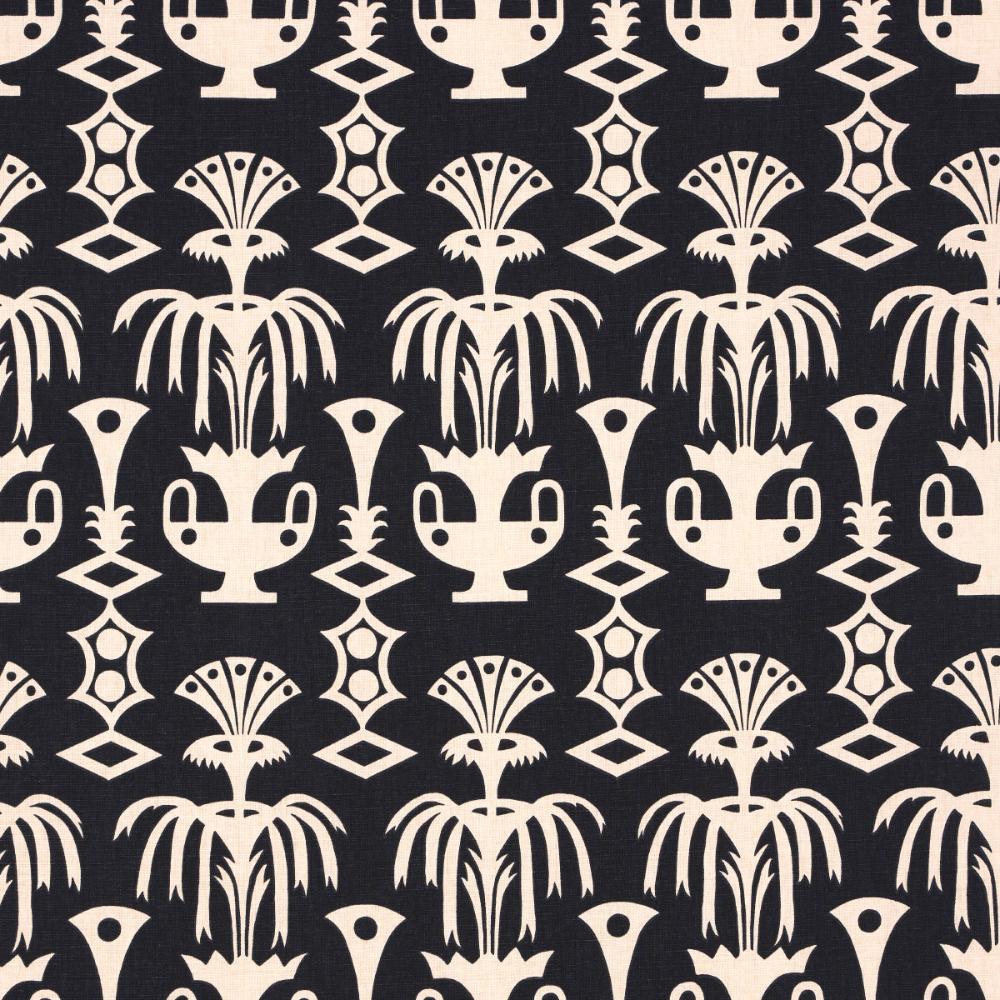 Schumacher 181502 Fountain Grass Fabric in Black