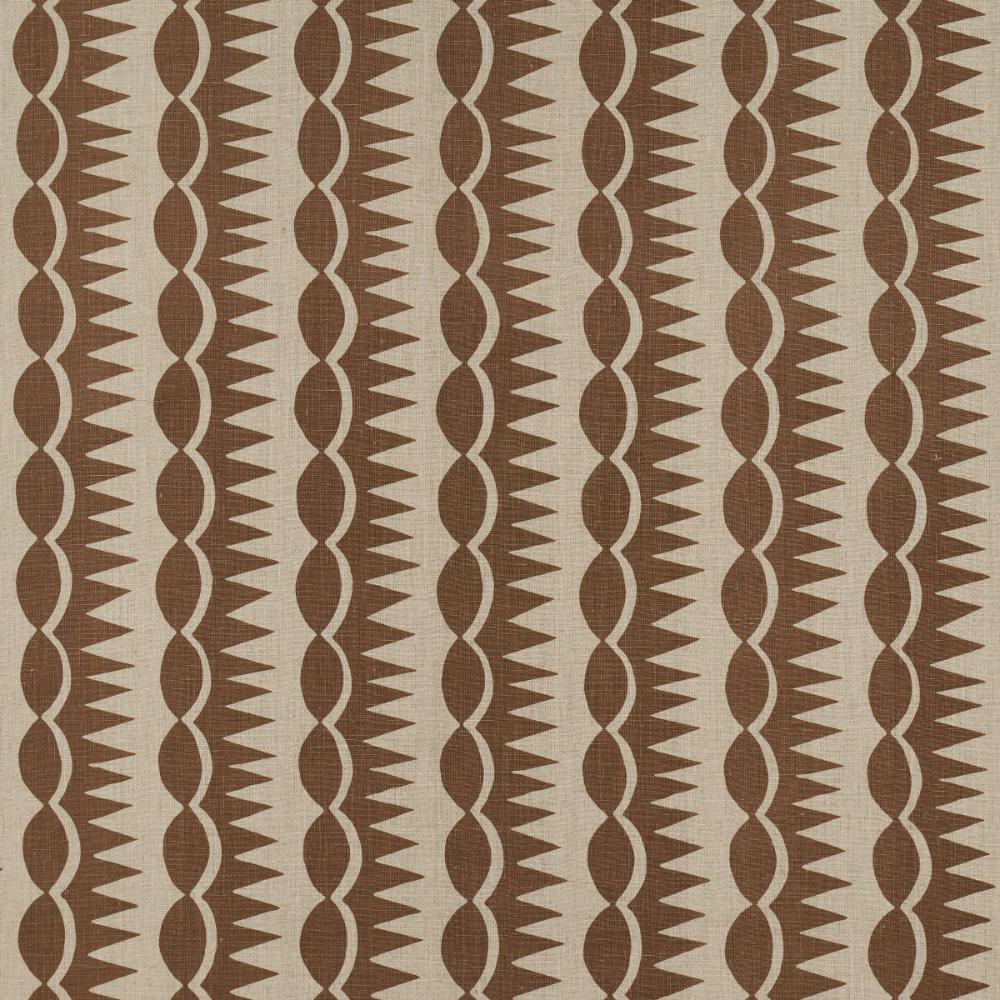 Schumacher 181530 Dagger Stripe Fabric in Brown On Natural