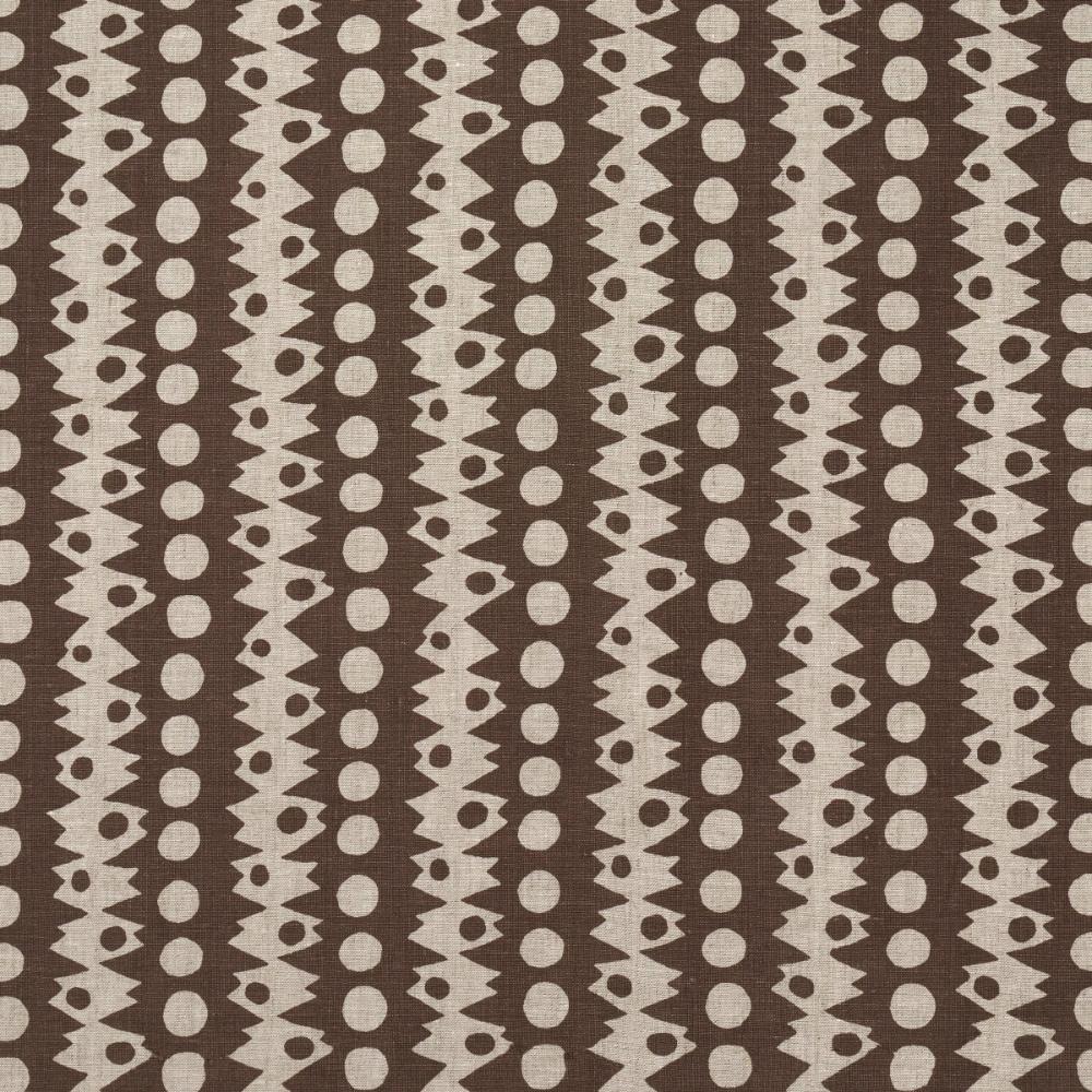 Schumacher 181553 Trickledown Fabric in Brown On Natural