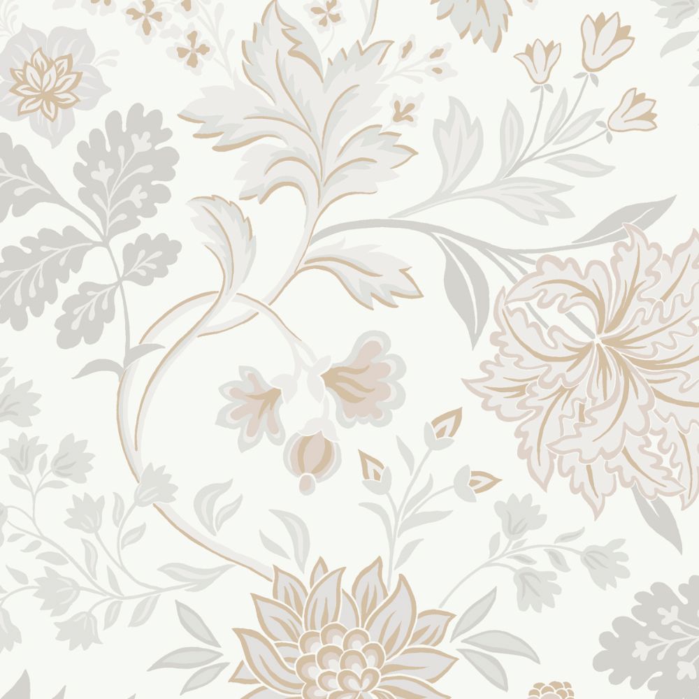 Schumacher 2007 Alicia Wallcoverings in Stone And Gold