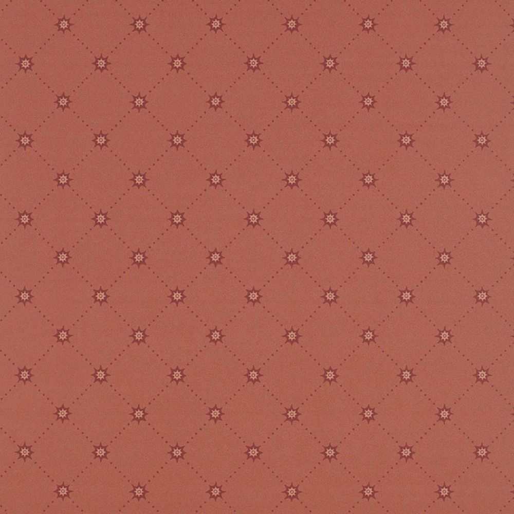 Schumacher 203614 Cooper Star Wallpaper in Red