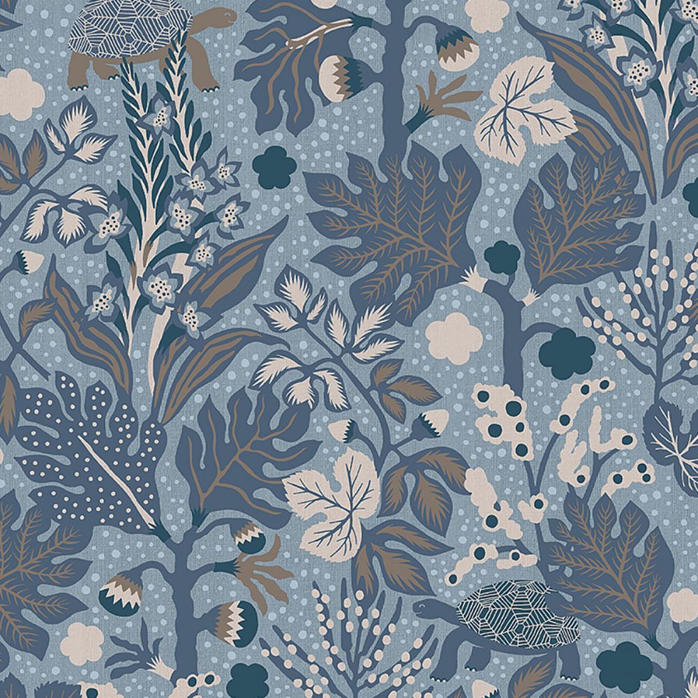 Schumacher 2091 Turgräs Wallcoverings in Blues