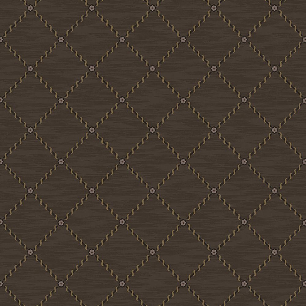 Schumacher 2264 Golden Trellis Wallcoverings in Brown And Gold