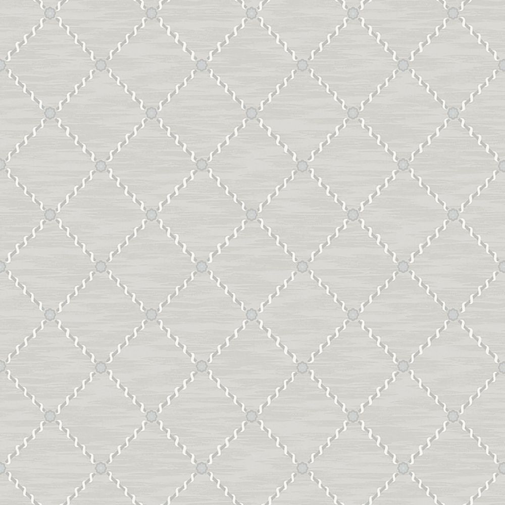 Schumacher 2266 Golden Trellis Wallcoverings in Grey And Silver