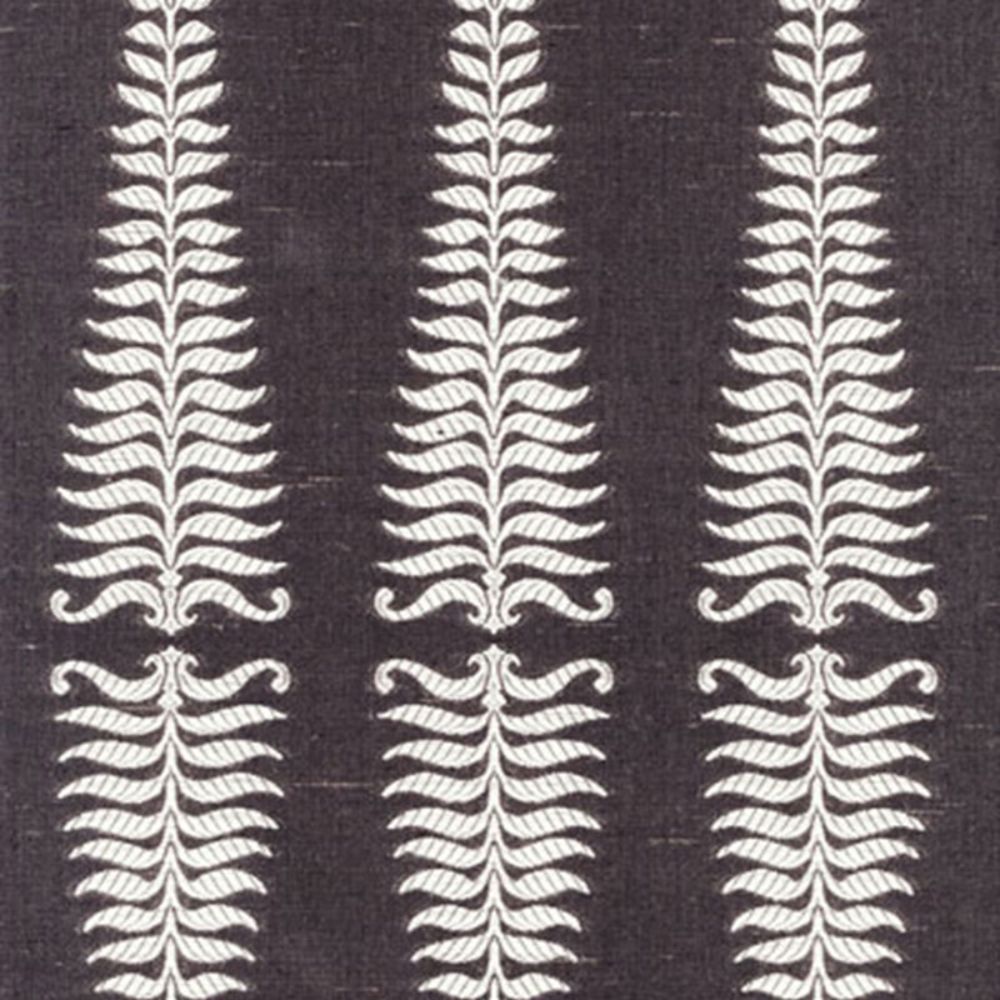 Schumacher 2643881 Fern Tree Fabric in Ivory/grey Flannel