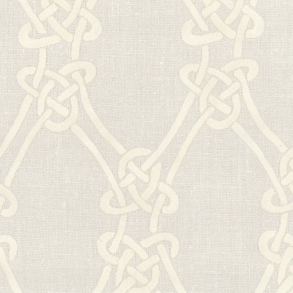 Schumacher 2643921 Gordian Weave Fabric in Natural On Greige