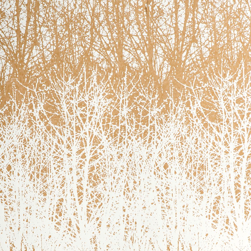Schumacher 2707245 Birches Wallpaper in Tan