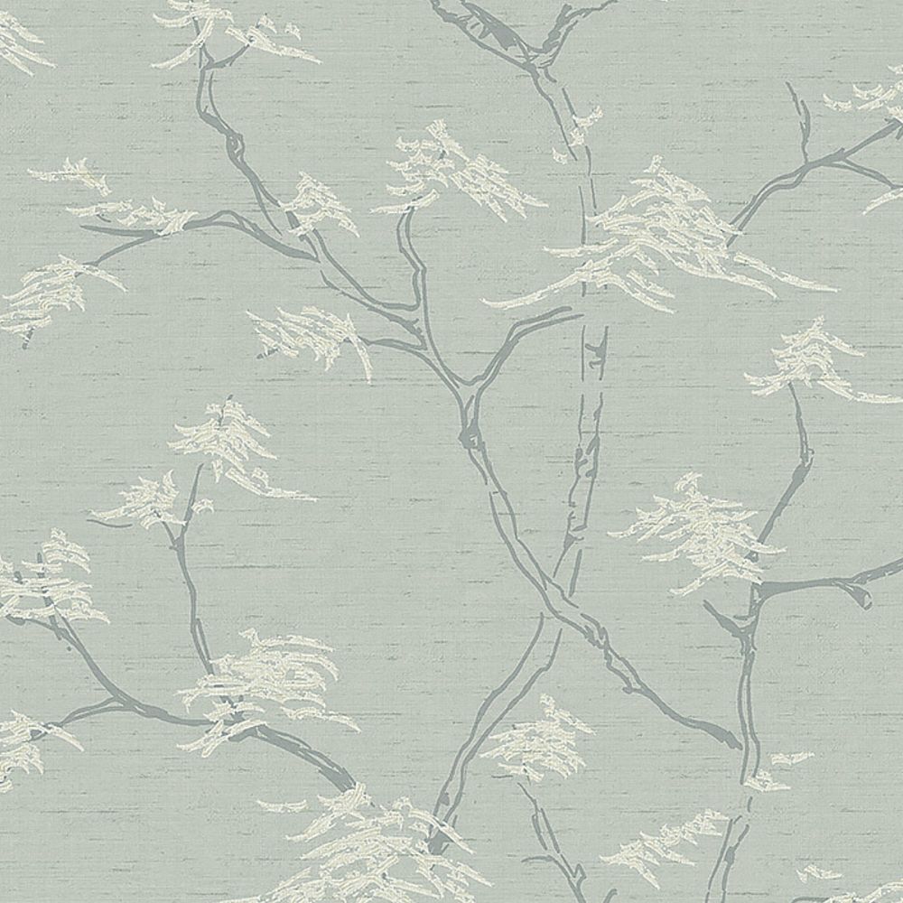 Schumacher 3103 Temple Tree Wallcoverings in Mineral