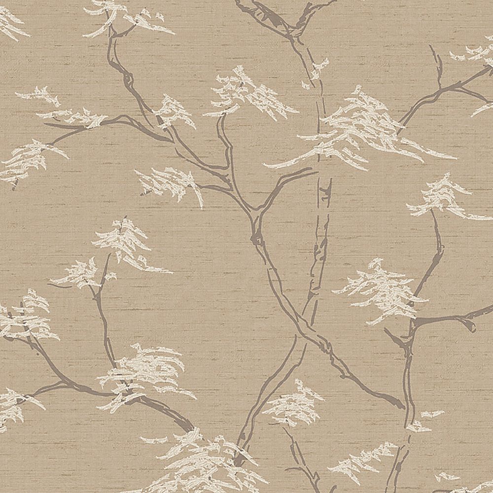 Schumacher 3104 Temple Tree Wallcoverings in Stone