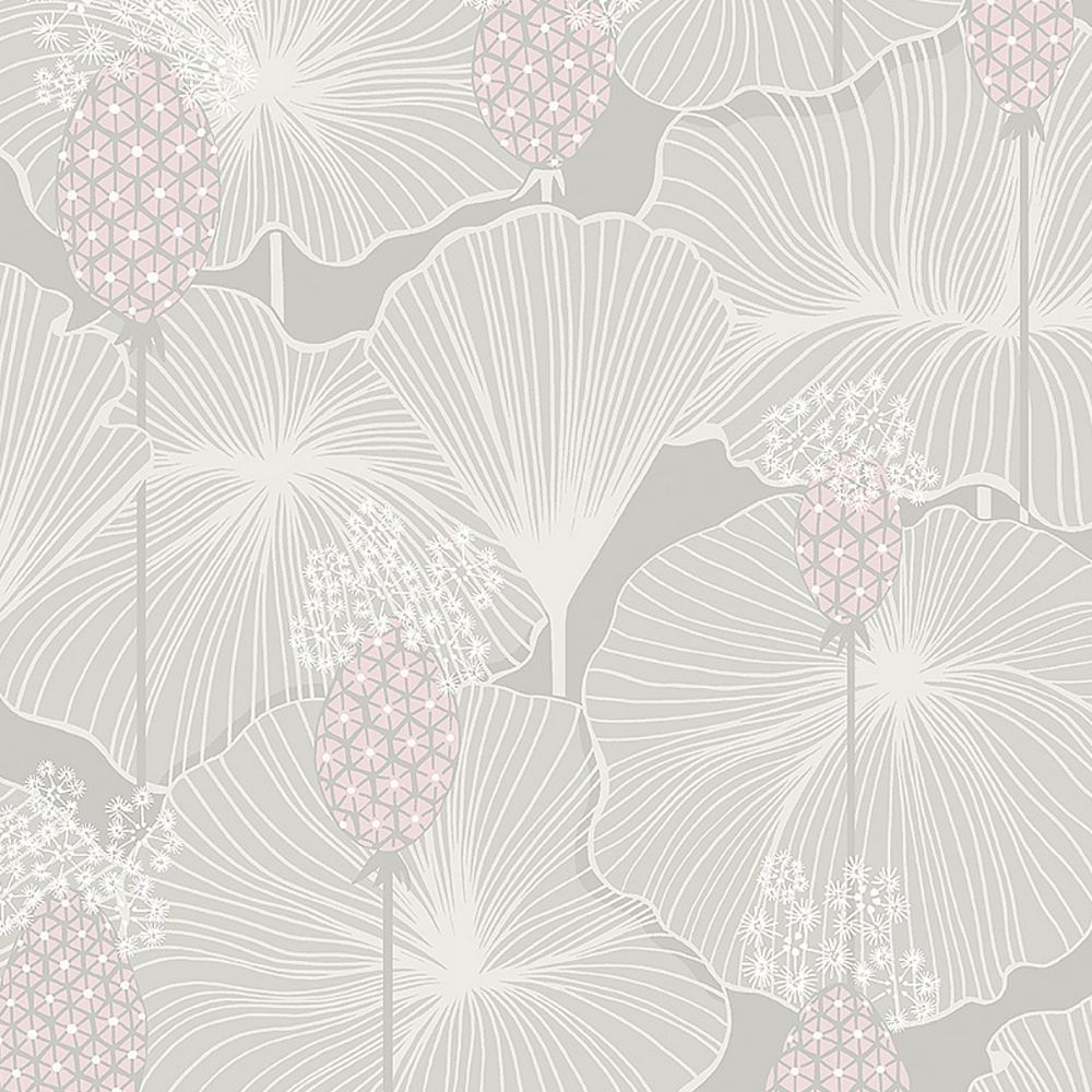 Schumacher 3120 Umbrella Leaves Wallcoverings in Grey