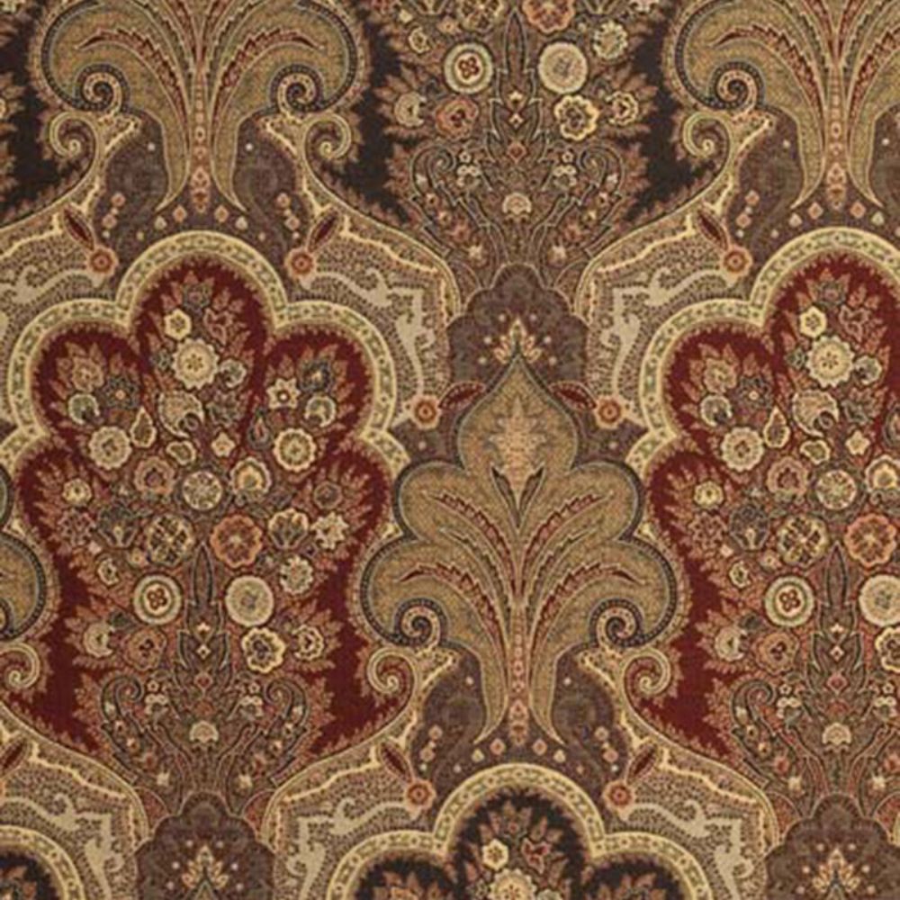 Schumacher 3362013 New Castle Paisley Fabric in Cranberry