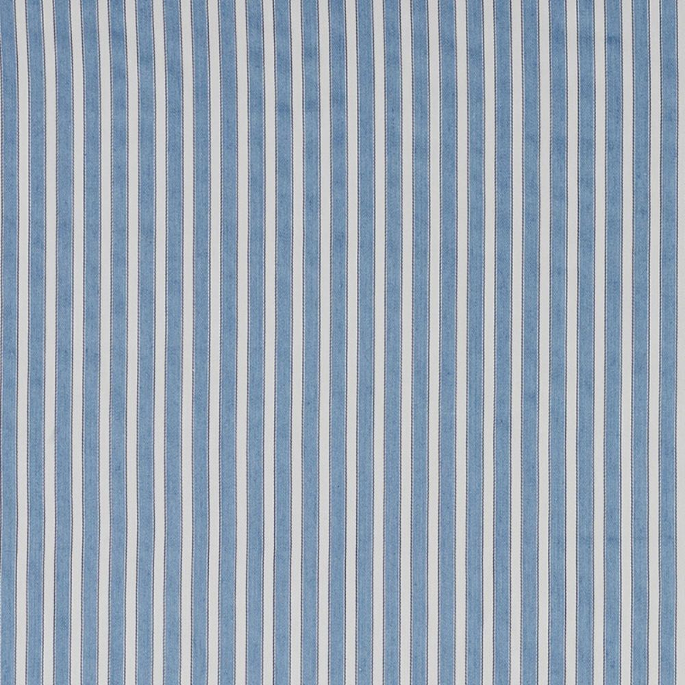 Schumacher 3475008 Antique Ticking Stripe Fabric in Bleu