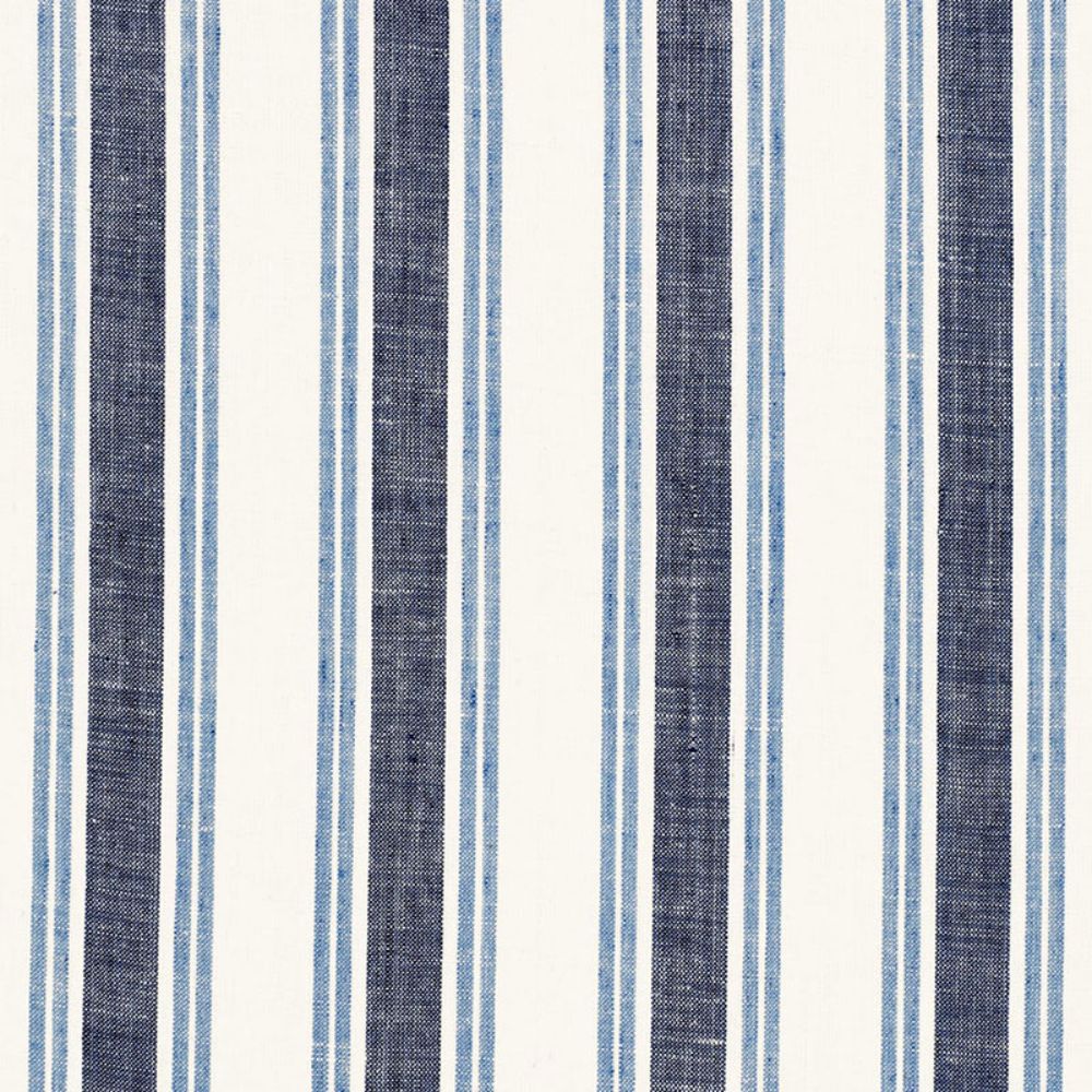 Schumacher 3485003 Leah Linen Stripe Fabric in Sail