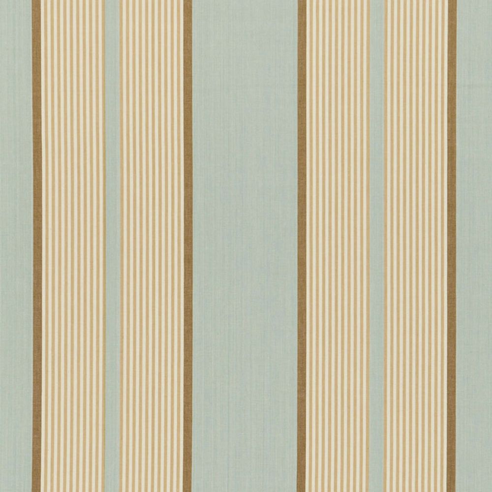 Schumacher 3486000 Summerside Stripe Fabric in Aqua