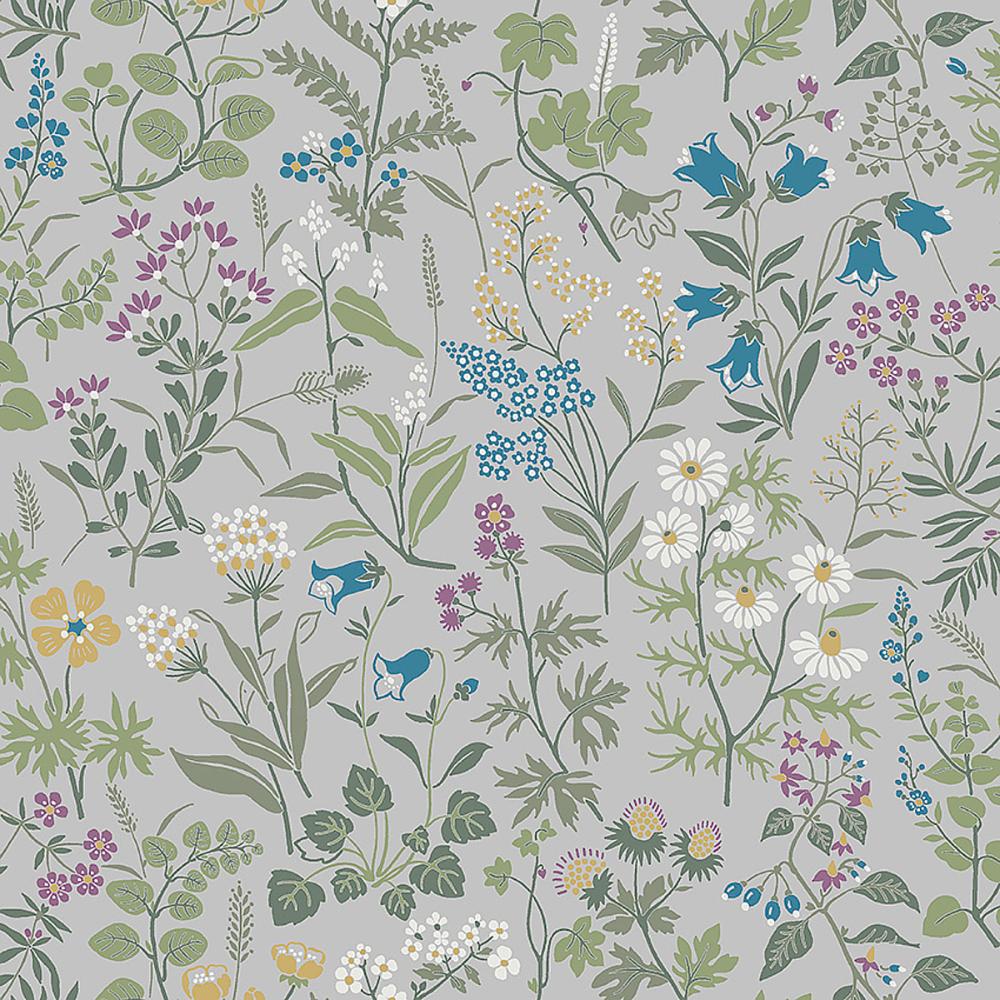 Schumacher 4182 Flora Wallpaper in Grey
