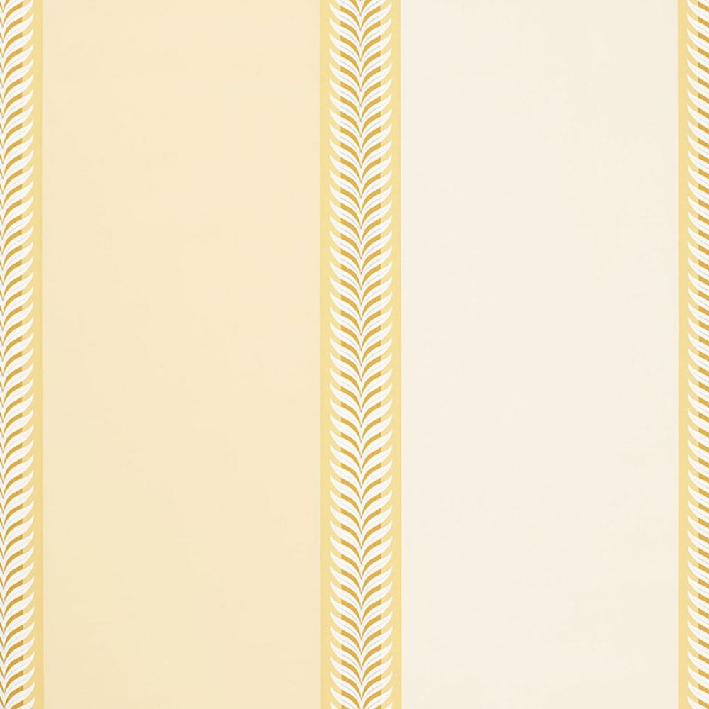 Schumacher 5002471 Valais Stripe Wallpaper in Soft Yellow